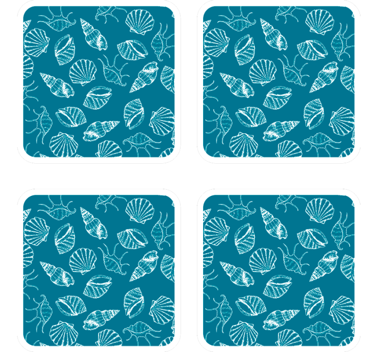 Coaster with shell patterns background - TenStickers