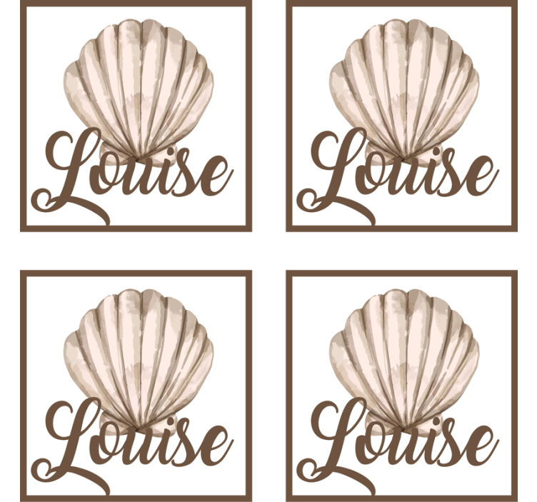 seashell with name shell coaster - TenStickers