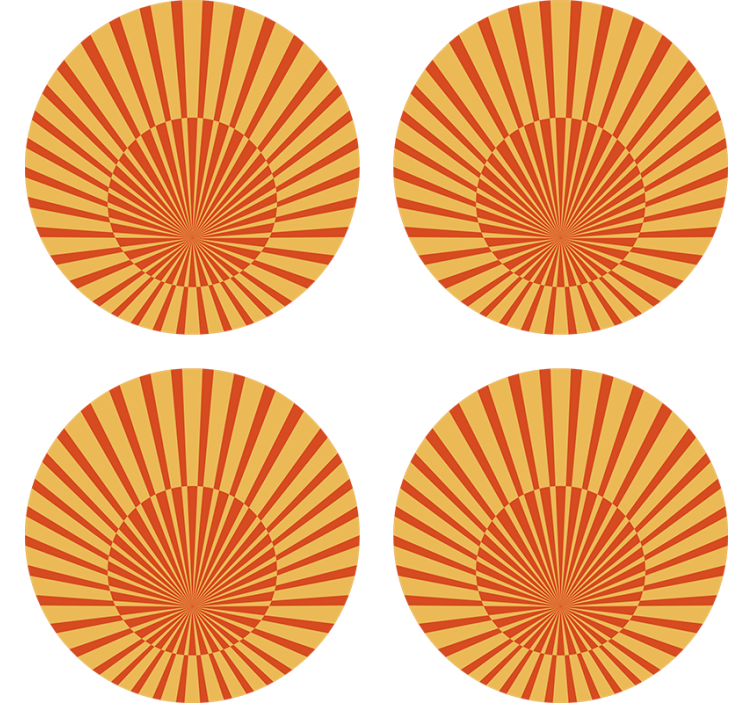 Radiant sunburst pattern coaster - TenStickers