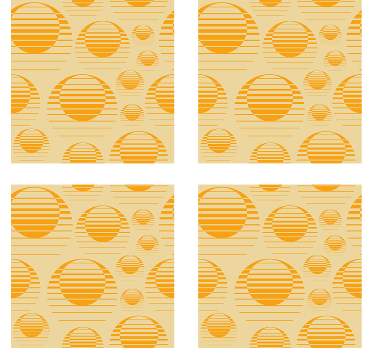 Retro sun pattern vintage coasters - TenStickers