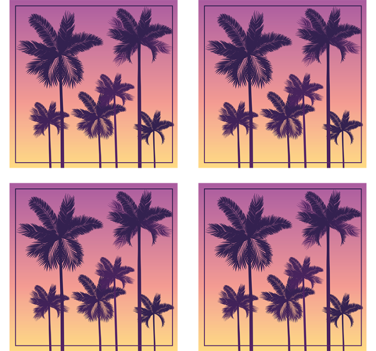 Silhouetted palm trees coaster - TenStickers