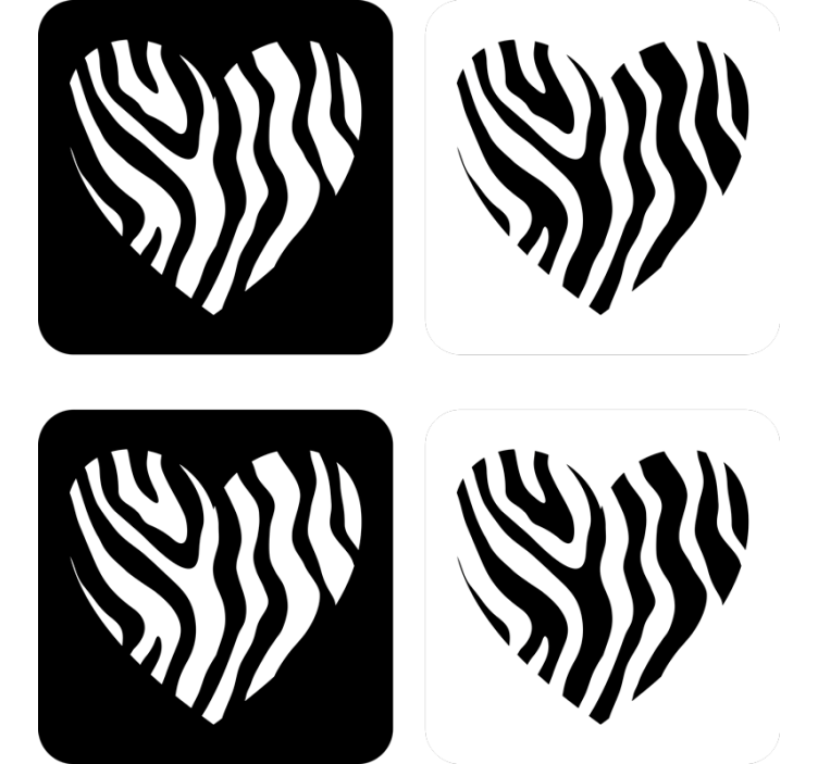 Zebra Print Hearts coaster - TenStickers