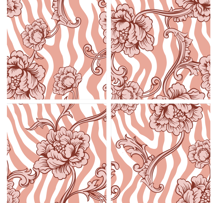 Zebra print and ornamental flowers - TenStickers