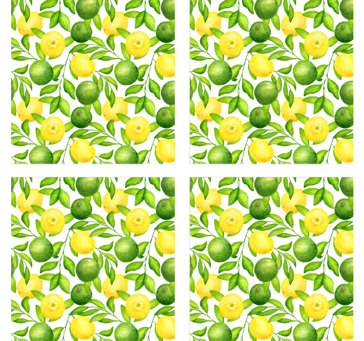 Lively citrus floral pattern coaster - TenStickers