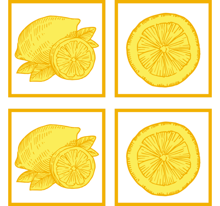 Citrus fruit illustrations coaster - TenStickers