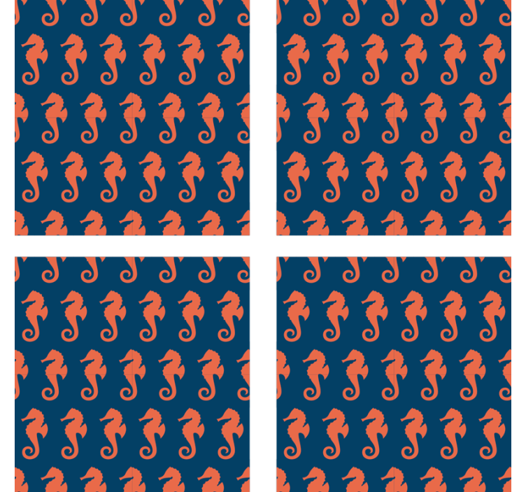 Geek coasters seahorse patterned design - TenStickers