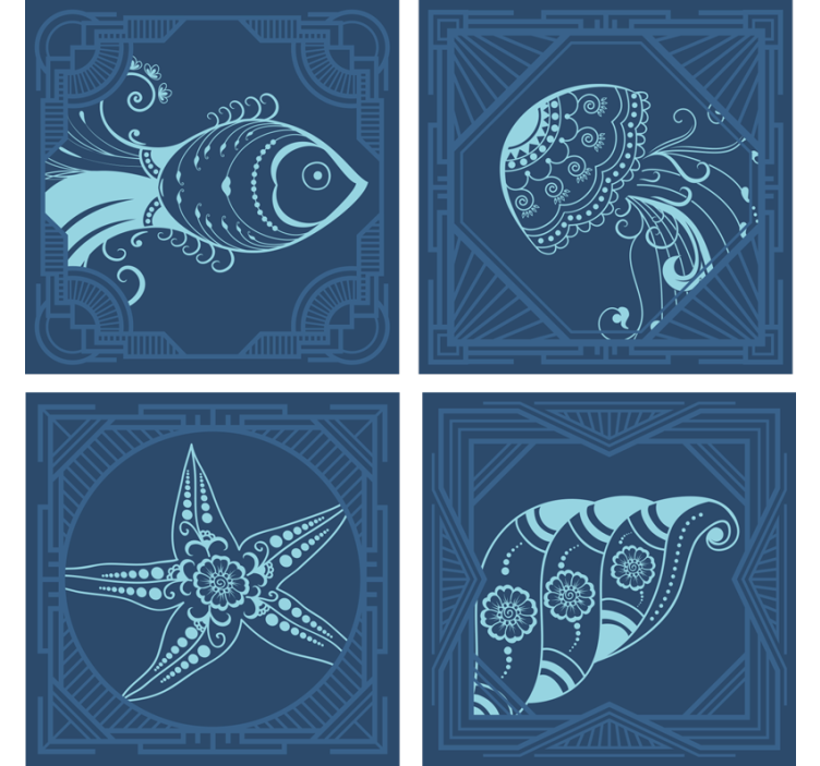 Geek coasters whimsical sea creatures - TenStickers