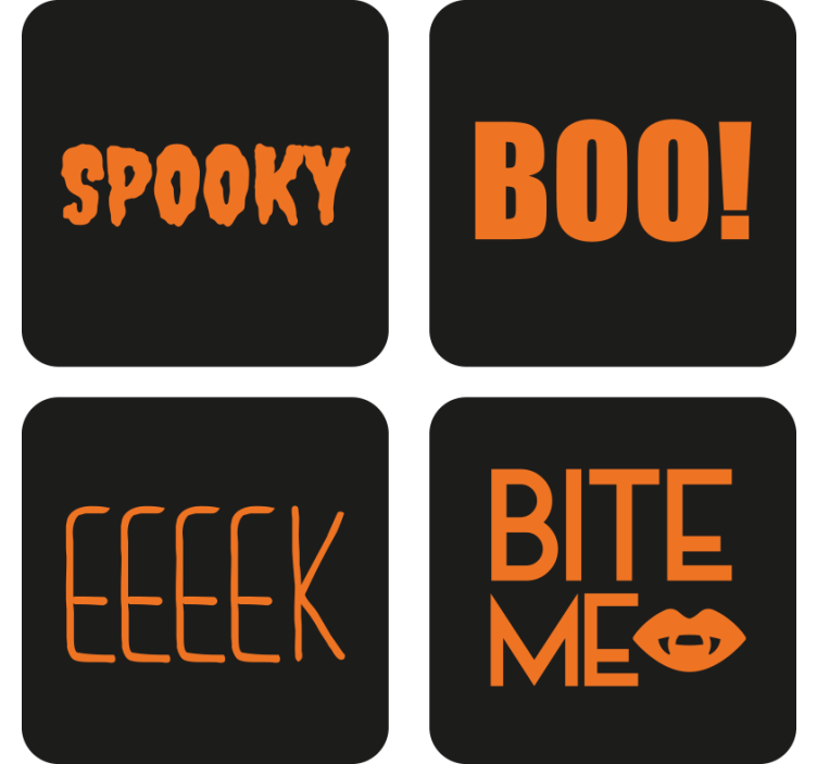 Halloween coasters halloween text design - TenStickers