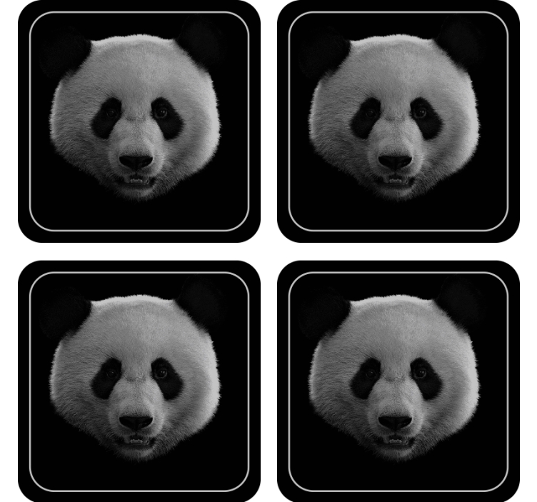Geek coasters panda face design - TenStickers