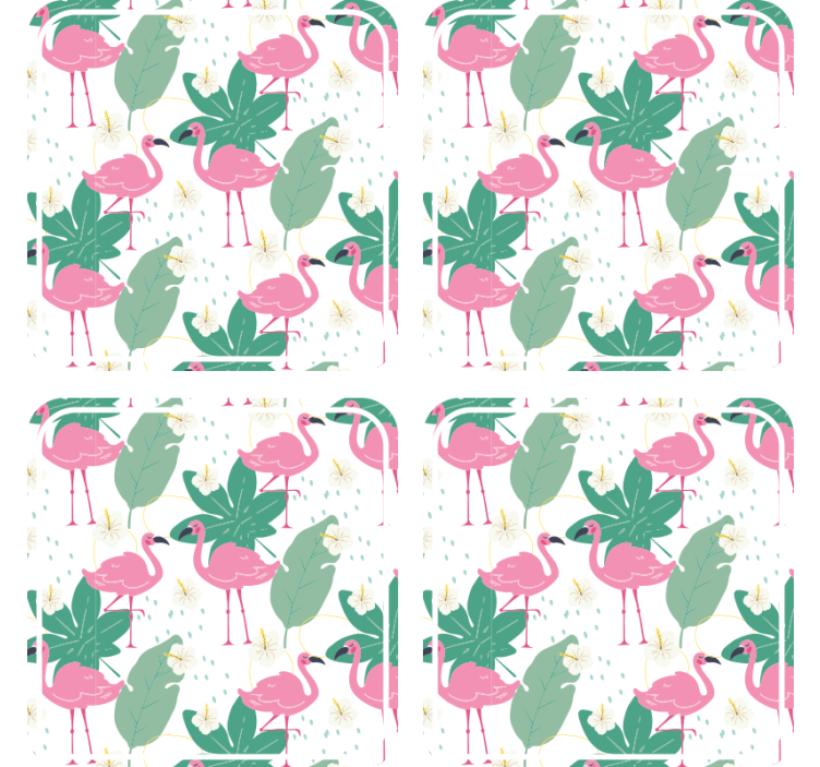 Flamingos and leaves coaster modern coaster - TenStickers