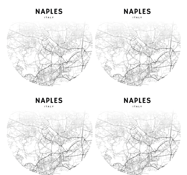 Personalisable coasters naples map outline - TenStickers
