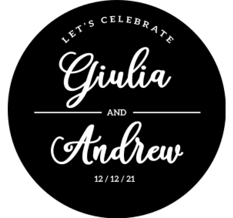 Wedding coasters personalized celebration names - TenStickers