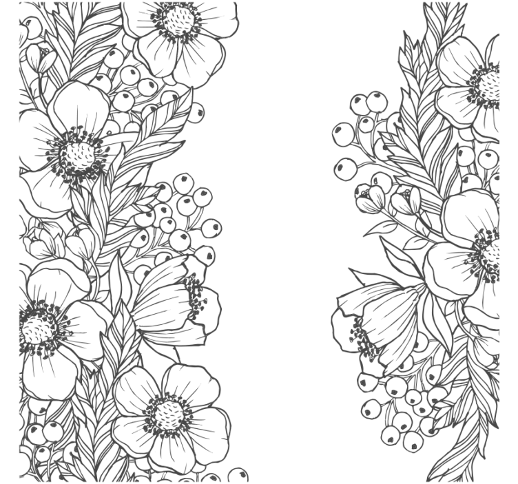 Floral outline patterns coaster - TenStickers