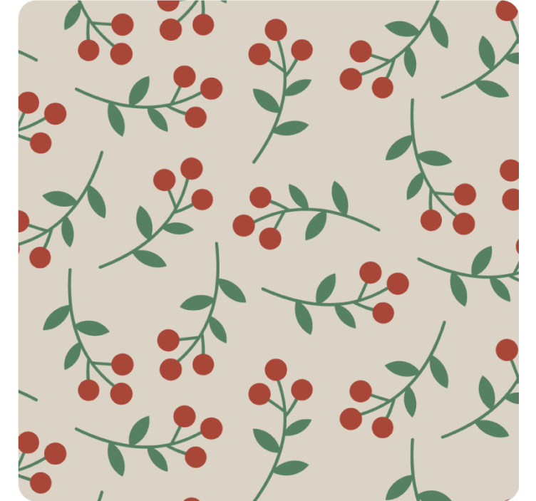 Berry branch patterns coaster - TenStickers