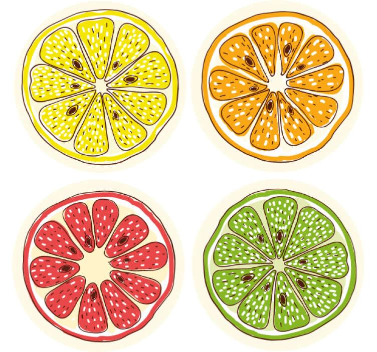 Different fruits  vintage coaster - TenStickers