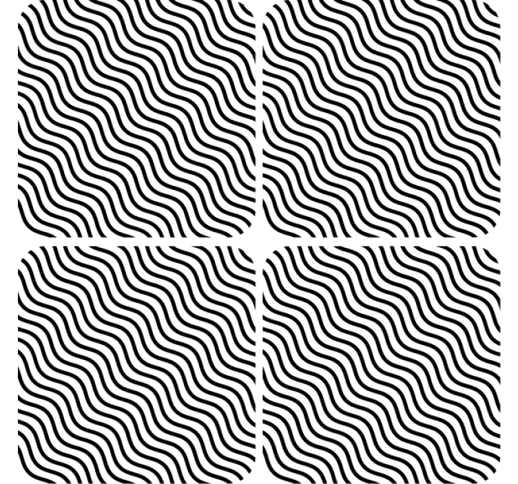 Wavy black pattern coaster - TenStickers