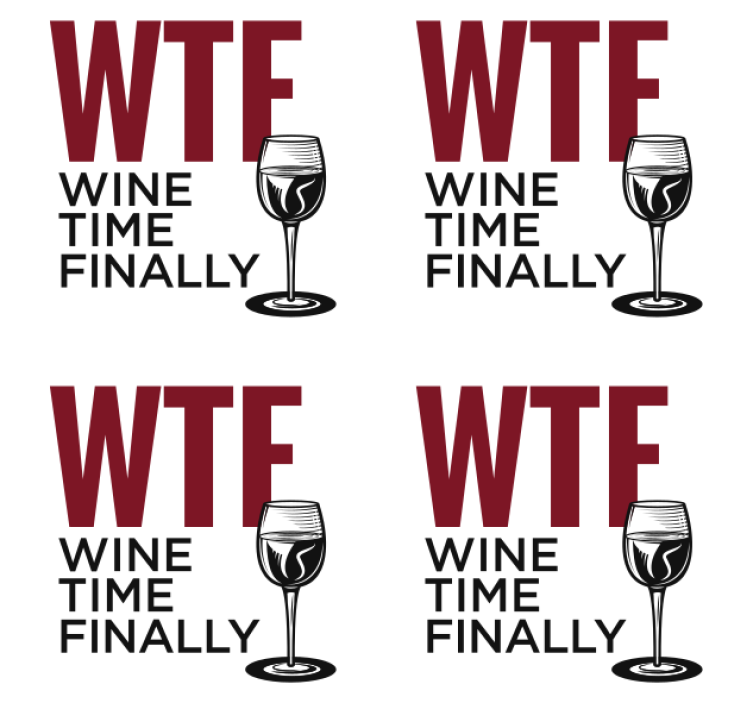 Wtf wine time text coasters - TenStickers