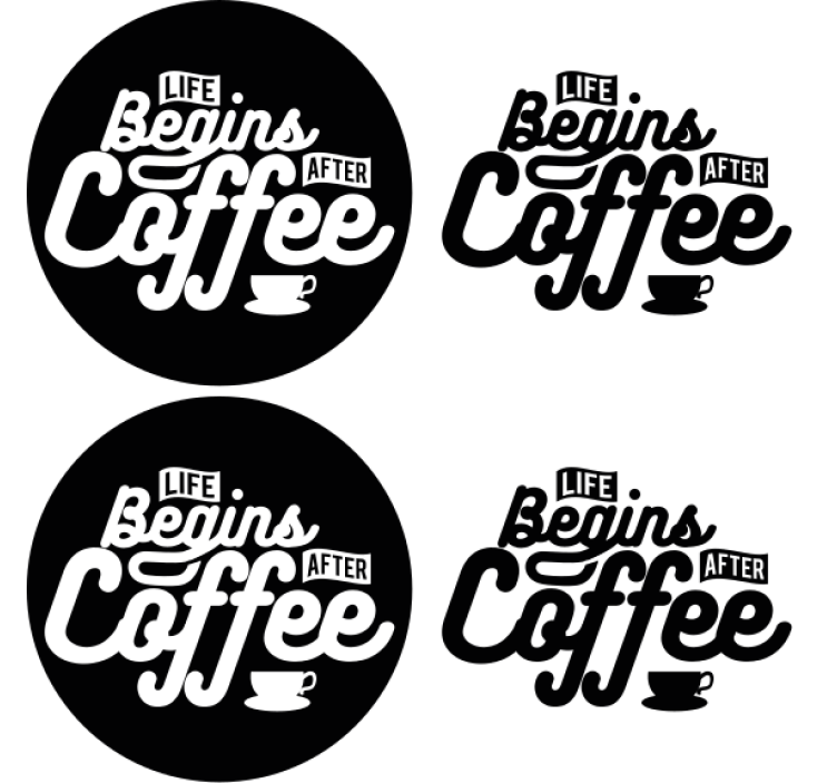 Life begins after coffee quote text coasters - TenStickers