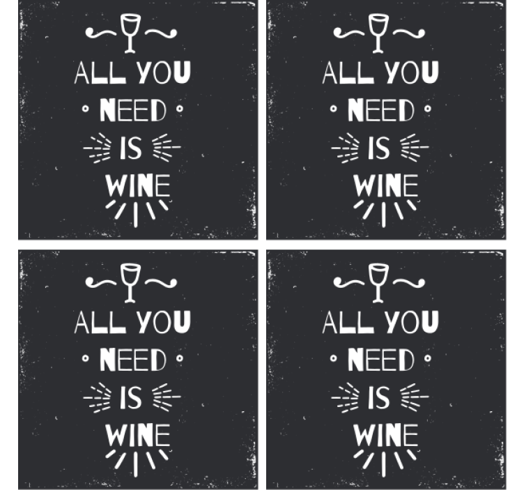 Text coasters for wine lovers' essentials - TenStickers