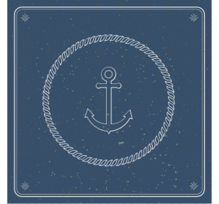 Vintage coasters with anchor and rope design - TenStickers