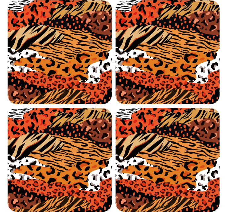 Fierce animal patterns coaster - TenStickers