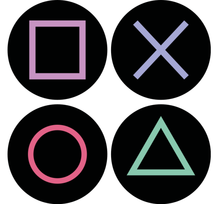 Playstation remote figures modern coaster - TenStickers