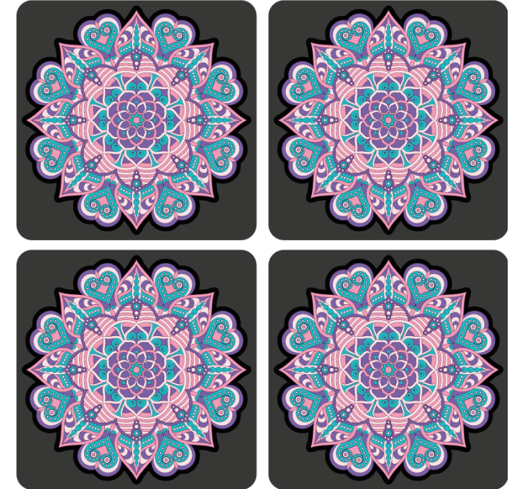 Geek coasters colorful heart mandala - TenStickers