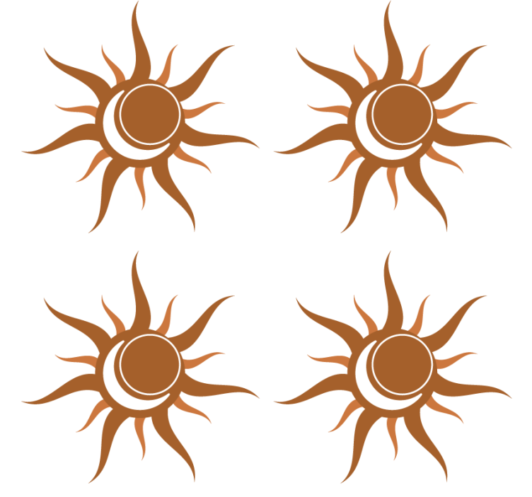 Coaster with curved sun symbol design - TenStickers