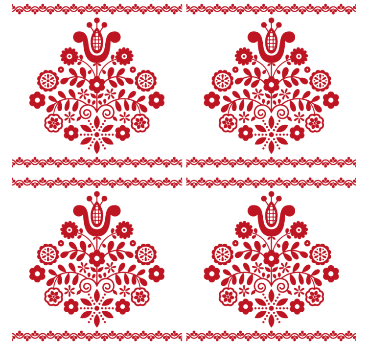 Floral folk motif coaster - TenStickers