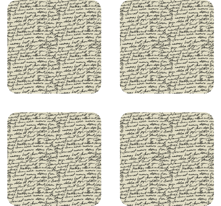 Text coasters with elegant script designs - TenStickers