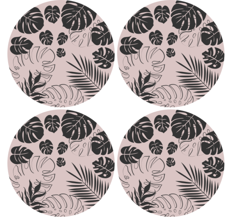 Monstera leaf patterns coaster - TenStickers