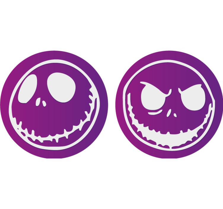 Halloween coasters skull face characters - TenStickers