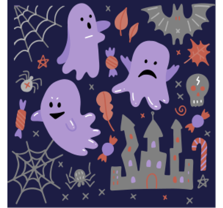 Halloween coasters with whimsical ghosts design - TenStickers