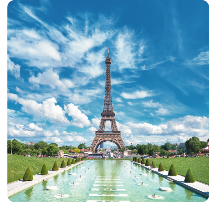 Bottom  Eiffel tower reflection modern coaster - TenStickers