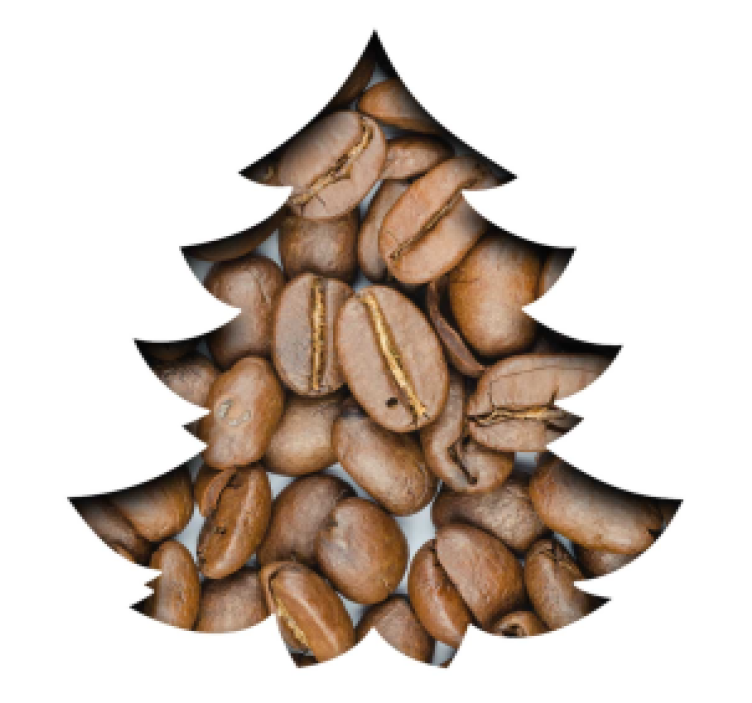 Xmas tree coffee beans christmas coaster - TenStickers