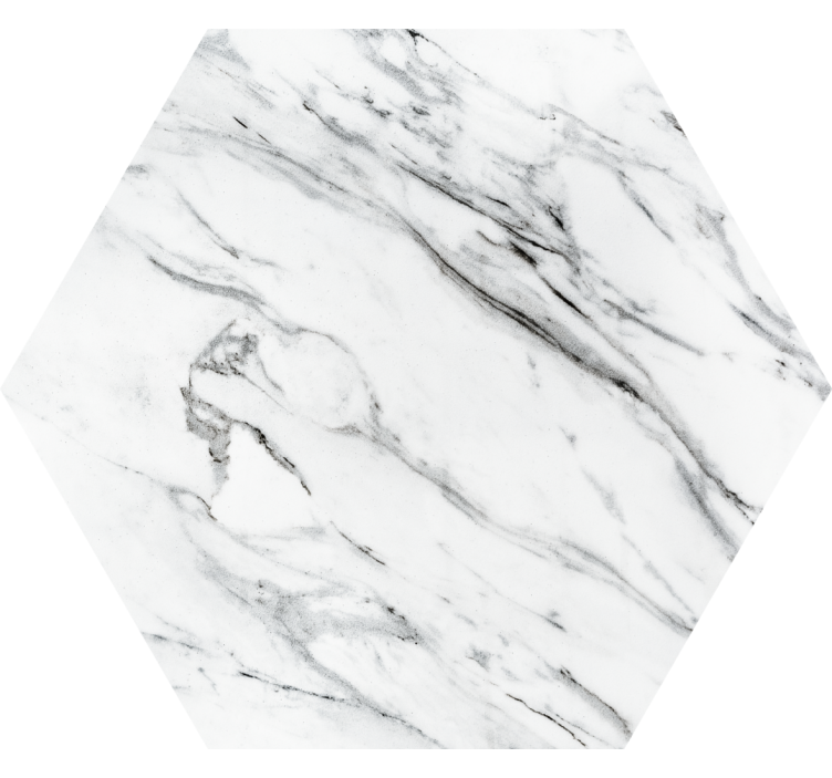 Hexagonal marble pattern white black coaster - TenStickers