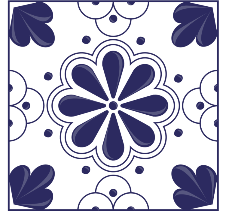 Floral shape pattern coaster - TenStickers