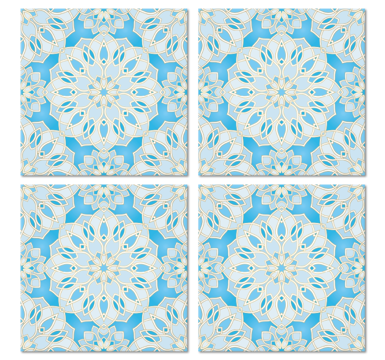Blue delicate mandala tile coasters - TenStickers