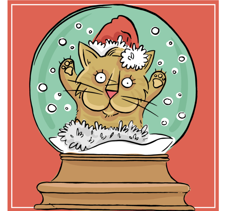 Funny cat christmas coaster - TenStickers