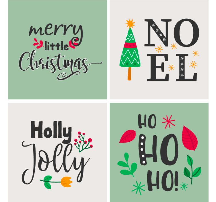 Christmas coasters with elfa ho ho design - TenStickers