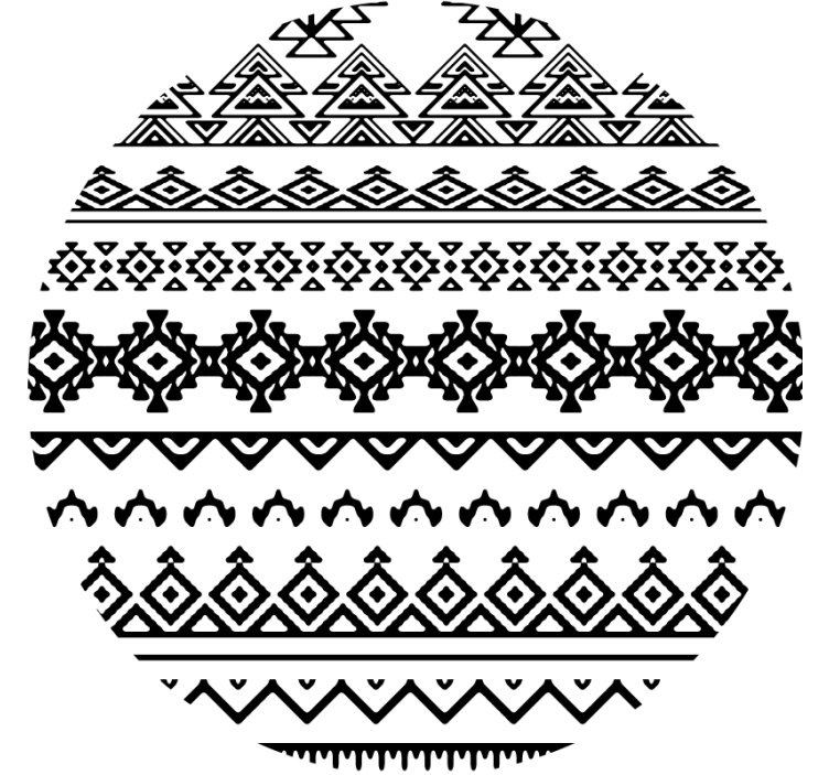 Black and white African pattern  texture coaster - TenStickers