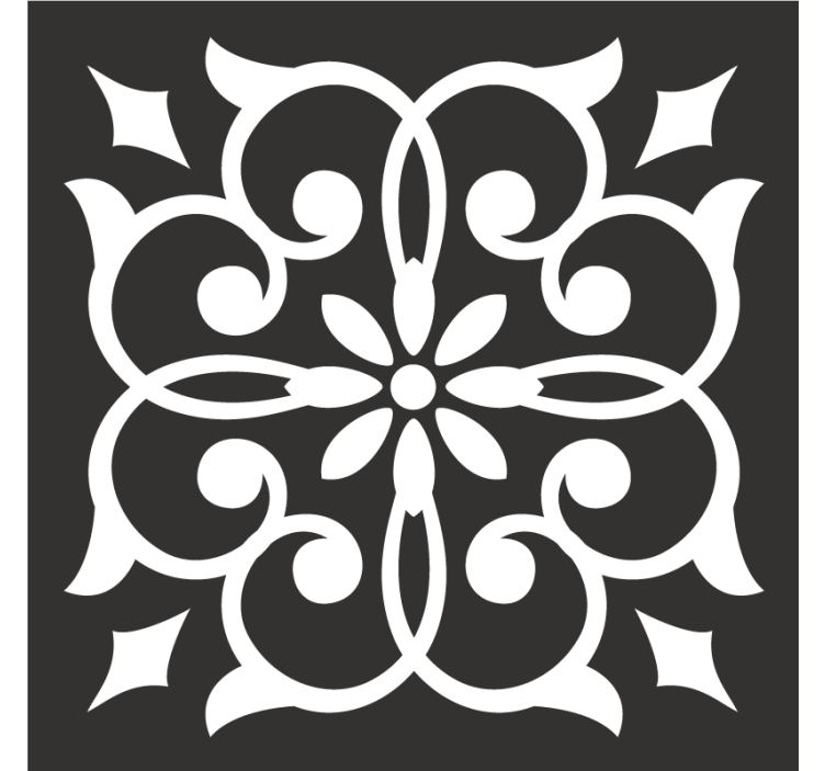 Elaborate botanical motif coaster - TenStickers