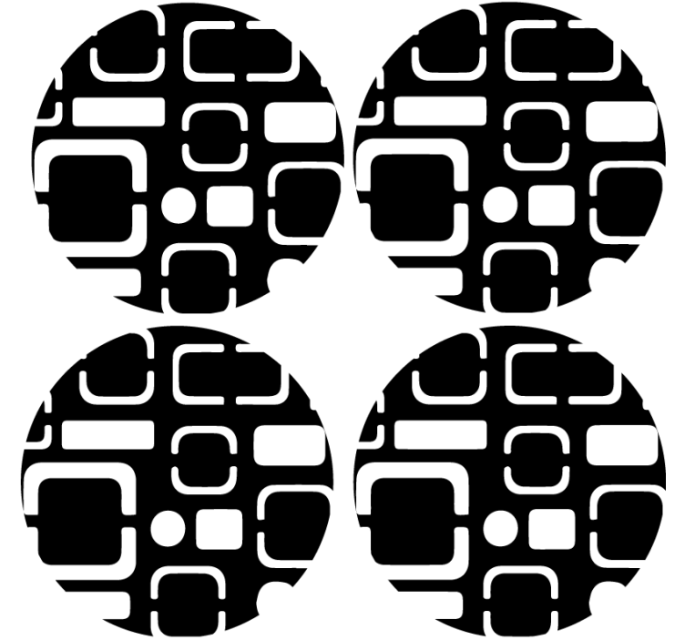 Geometric black motifs coaster - TenStickers