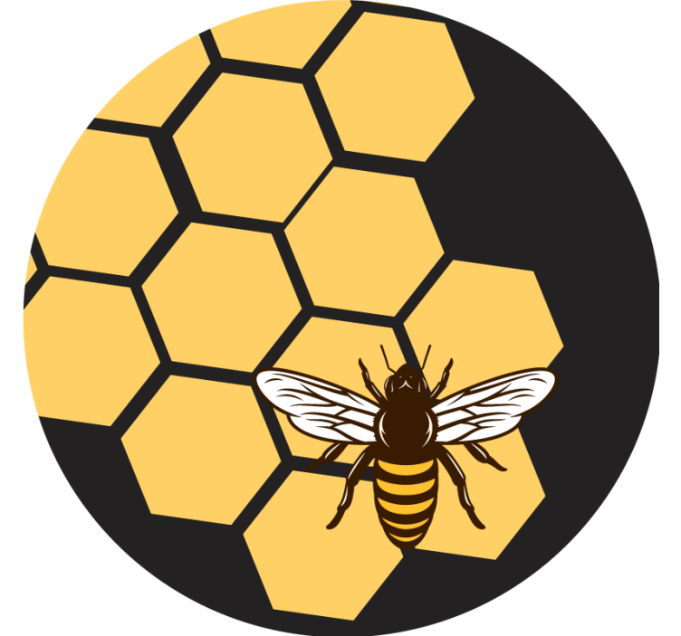 Geek coasters bee and honeycomb design - TenStickers