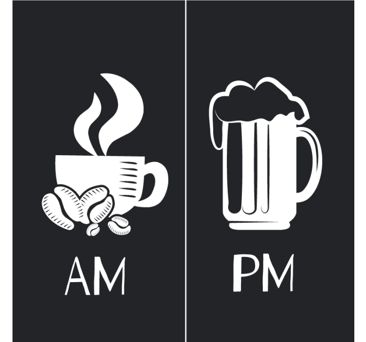 am and pm coffee and beer more coasters - TenStickers