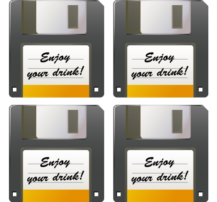 Coaster floppy disk drink reminder - TenStickers