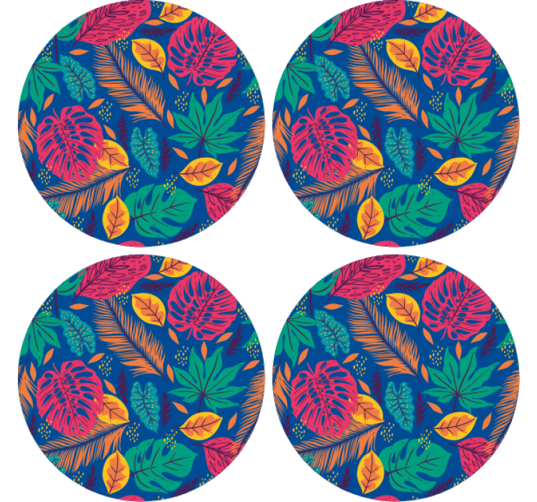 Tropical leaf print coaster - TenStickers