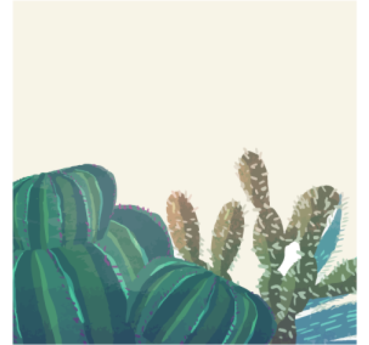 Coaster cacti arrangement with texture - TenStickers