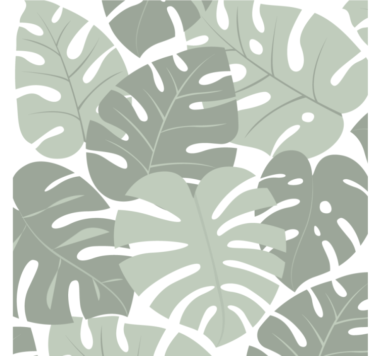 Coaster with leafy monstera patterns - TenStickers