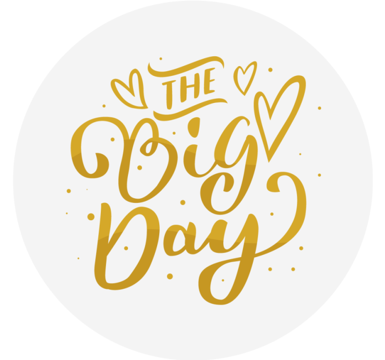 Big day - white elegance wedding coaster - TenStickers